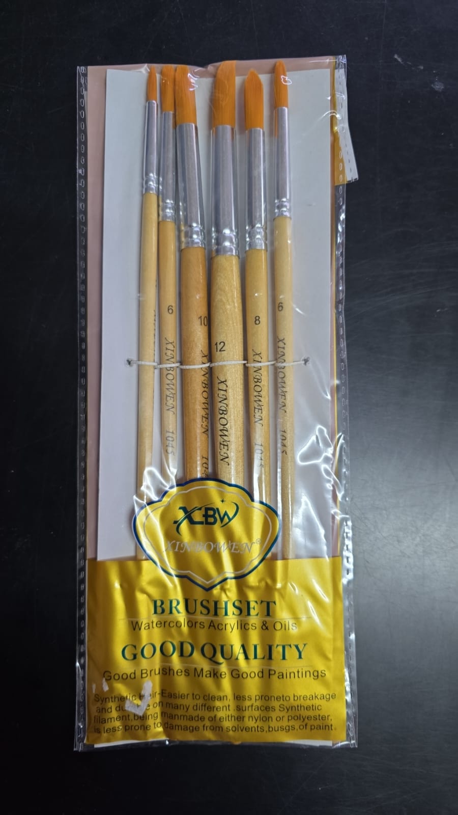 CZ Artist Brush Set of 6 Dai/Rnd/Ang/Fil2-12 BRCZ210